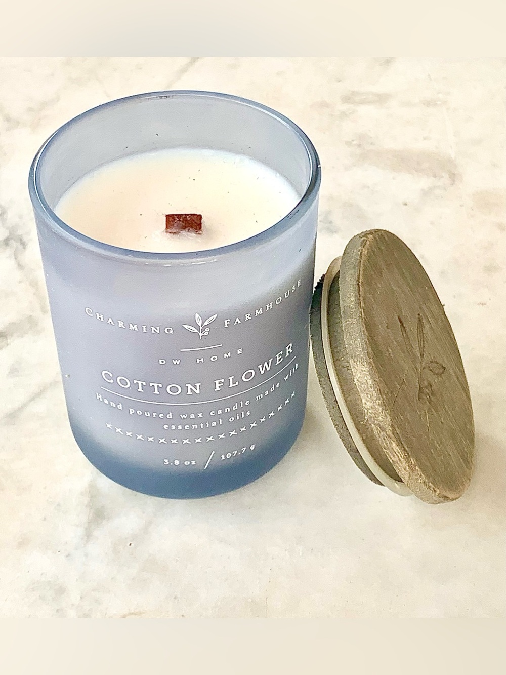 DW HOME CANDLE COTTON FLOWER RICHLY SCENTED WOOD MINI 3.8 oz NEW